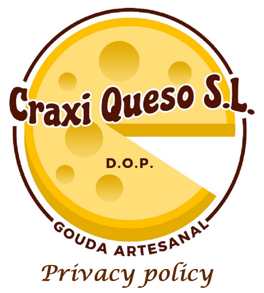 Privacy policy Gouda cheese, the privacy policy of Craxi gouda farm cheese webshop