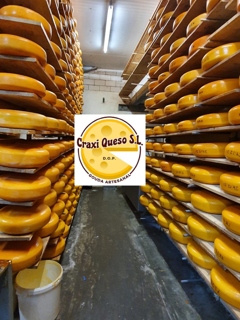 Ripening area at the cheese farm in the Netherlands of Craxi Gouda cheese