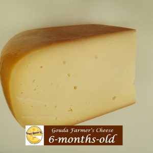 Gouda cheese 6 months matured freshly cut and vacuum-packed after you place your order, artisanal raw milk Dutch Gouda cheese to order online or for sale in our cheese shop in Malaga, Spain