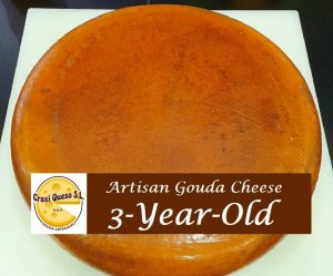 Whole Gouda cheese 36 months matured, raw milk Dutch 3 year old artisan Gouda cheese