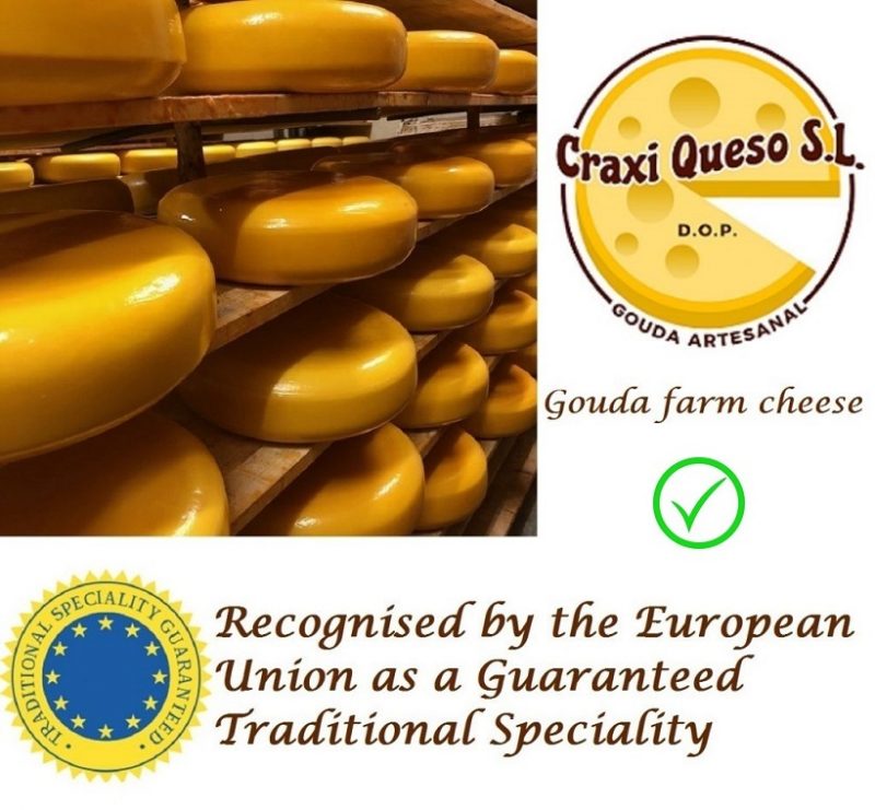 Craxi Gouda farmer's cheese natural with a ripening period from 2, 4, 6, 8, 12, 24 and 36 months & Craxi Gouda with herbs, garlic cheese & red and green pesto cheese, black truffle cheese, cumin cheese, fenugreek cheese, cheese with Iberian herbs, cheese with Italian herbs and cheese with chilies