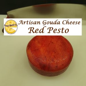 Artisanal Gouda red pesto cheese - Craxi Gouda with red pesto herbs