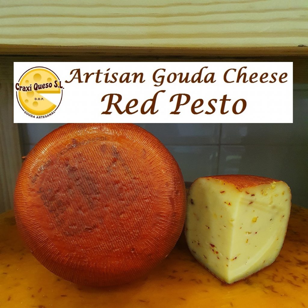 Craxi artisanal Gouda red pesto cheese