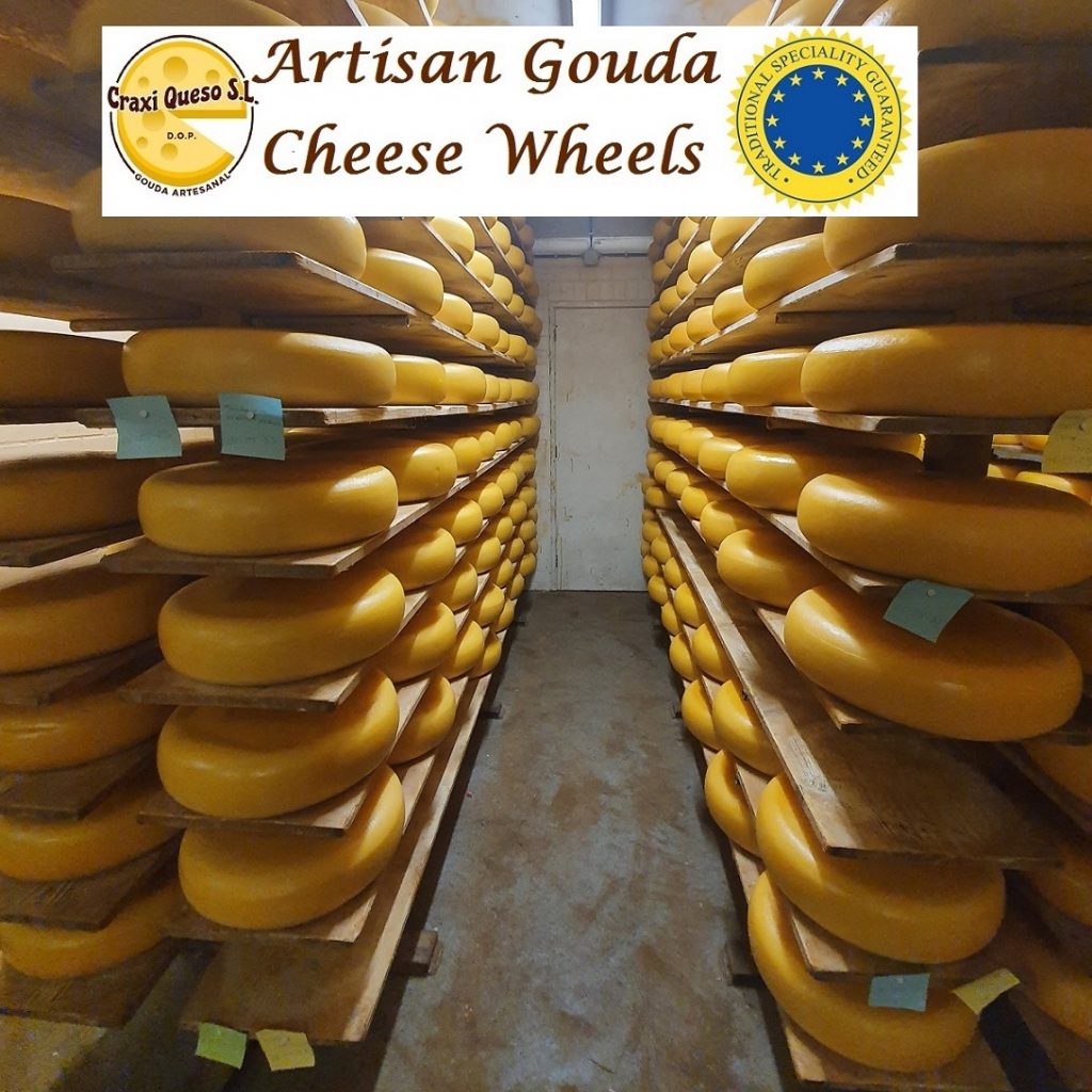 Price request form for a traditional Gouda cheese wheel made from raw cow's milk