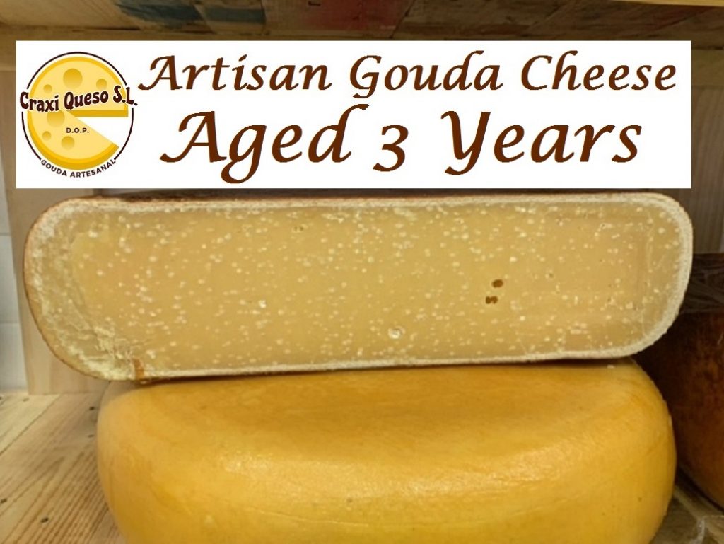 Request a quote for a 3 year aged artisan Gouda cheese wheel