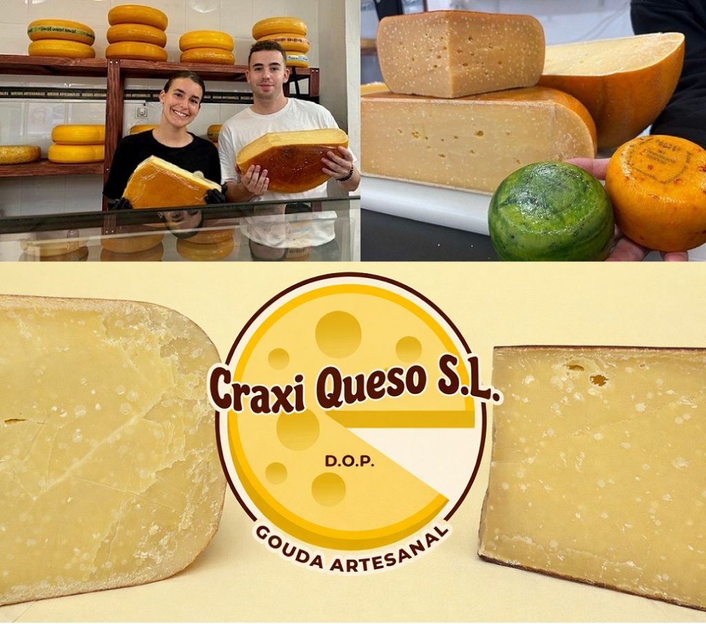 Dutch Gouda farmhouse cheese from Craxi, freshly cut and vacuum-packed in our Gouda cheese shops in Málaga for chilled delivery on the Costa blanca.