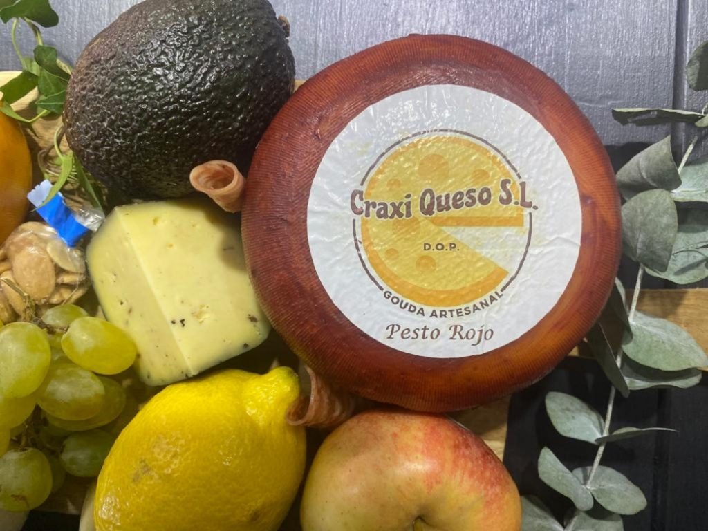 Craxi herb cheese with red pesto. 7 Varieties of Artisanal Gouda cheeses with herbs and spices.
