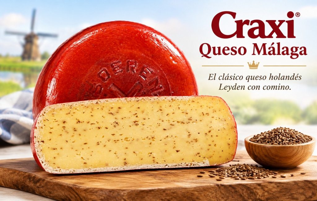 Dutch low fat Leiden cheese with cumin, available online with chilled home delivery across the entire peninsula.